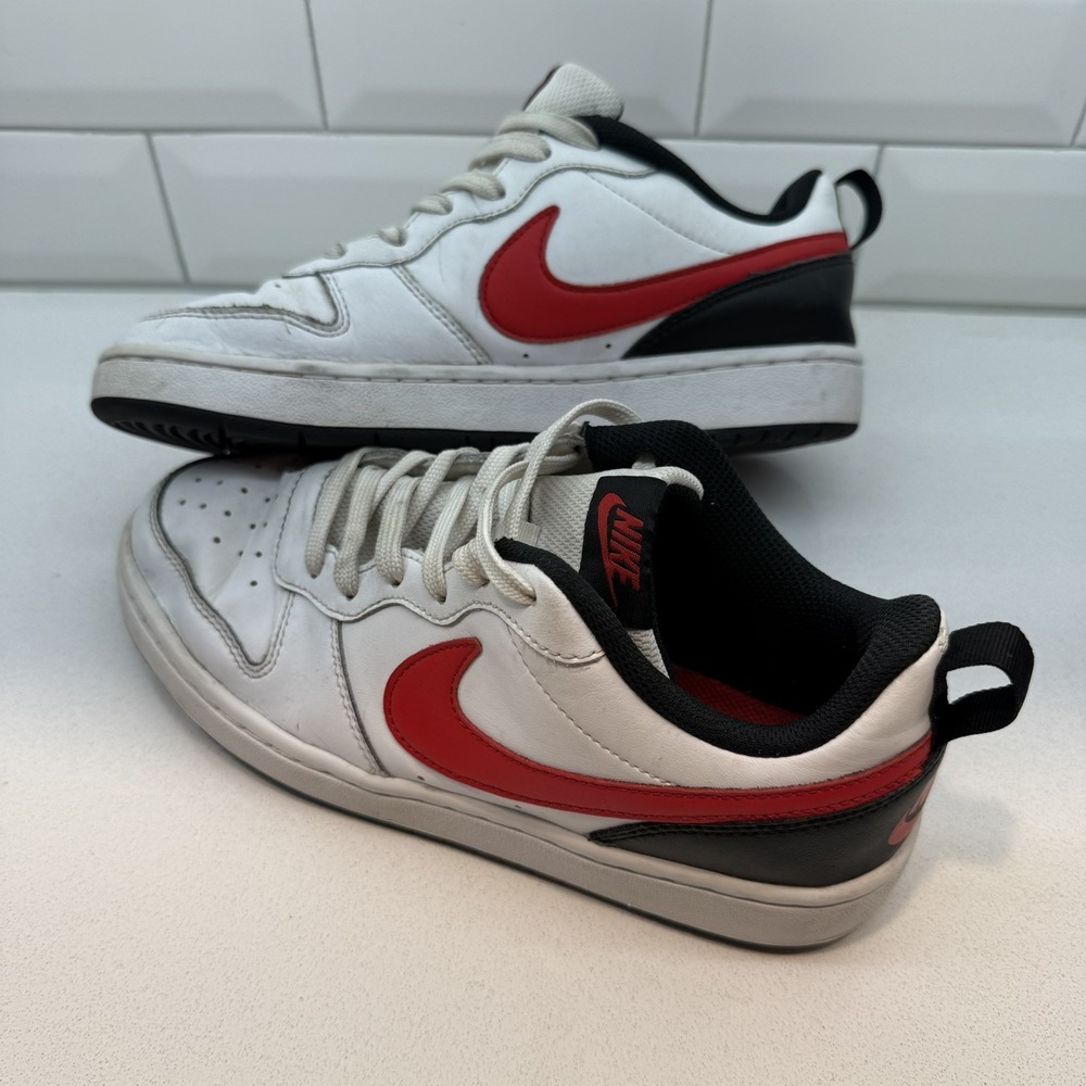 Nike Court Borough Low 2 White/red/black BQ5448-110 GS Kids 6Y